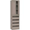 ClosetMaid Modular Storage 21.38-inch W 3-Shelf 4-Drawer Tower Wood Closet System, White(Smoky Taupe)
