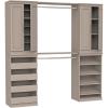 ClosetMaid Modular Storage 68.76-78.78-inch W 4-Drawer 19-Shelf Wood Closet System with Doors, White(Smoky Taupe)