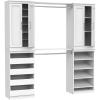 ClosetMaid Modular Storage 68.76-78.78-inch W 4-Drawer 19-Shelf Wood Closet System with Doors, White(White)