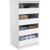ClosetMaid Modular Storage Unit with 4 Drawers, Wood Closet Organizer, Stacking, Full Backer, Storage, Decorative Trim, White(White)