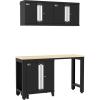 ClosetMaid ProGarage Garage Storage Cabinets & Workbench Table 3-Piece Set, Custom, Durable, Adjustable, Steel Construction, Black