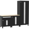 ClosetMaid ProGarage Garage Storage Cabinets & Workbench Top 4-Piece Set, Custom, Durable, Adjustable, Steel Construction, Black