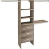 ClosetMaid SuiteSymphony Closet Organizer with Shelves and 3 Drawers, 25-Inch-Natural Gray