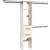 ClosetMaid SuiteSymphony Closet Storage Kit with 16-Inch Tower, (3) Hanging Rods, (2) Drawers, and (2) Top Shelves, White Timber