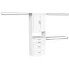 ClosetMaid SuiteSymphony Hanging Closet Kit Includes (1) Tower, (3) Closet Rods, (4) Shelves, (3) Top Shelves w/Brackets, (4) Drawers, and (1) Closet Door Set, White