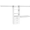 ClosetMaid SuiteSymphony Hanging Closet Kit Includes (1) Tower, (3) Closet Rods, (4) Shelves, (3) Top Shelves w/Brackets, and (4) Drawers, White