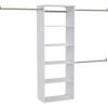 ClosetMaid SuiteSymphony Hanging Closet Kit Includes (1) Tower, (3) Closet Rods, and (6) Shelves, White((6) Shelves)