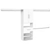 ClosetMaid SuiteSymphony Modern Hanging Closet Kit Includes (1) Tower, (3) Closet Rods, (4) Shelves, (3) Top Shelves w/Brackets, (1) Drawer, (1) Closet Door Set, (2) Angled Shoe Shelf, White