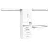 ClosetMaid SuiteSymphony Modern Hanging Closet Kit Includes (1) Tower, (3) Closet Rods, (4) Shelves, (3) Top Shelves w/Brackets, (4) Drawers and (1) Closet Door Set, White