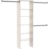 ClosetMaid SuiteSymphony Wood Closet Organizer Kit with Tower, (3) Hang Rods, (5) Shelves (2-Adjustable), Fits Spaces 5-10 ft. Wide, White Timber(White Timber Finish)