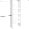 ClosetMaid SuiteSymphony Wood Closet Organizer Starter Kit Tower and 3 Hang Rods, Shelves, Adjustable, Fits Spaces 5 – 10 ft. Wide, Pure White, 25″