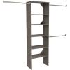 ClosetMaid SuiteSymphony Wood Closet Organizer Starter Kit with Tower and 3 Hang Rods, Shelves, Adjustable, Fits Spaces 5 – 10 ft. Wide, Graphite Grey