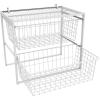 ClosetMaid Wire Basket 2 Drawer Organizer Unit with Shelf for Pantry, Closet, Clothes, Linens, Sturdy Steel, Easy Assembly, White(2-Drawer)
