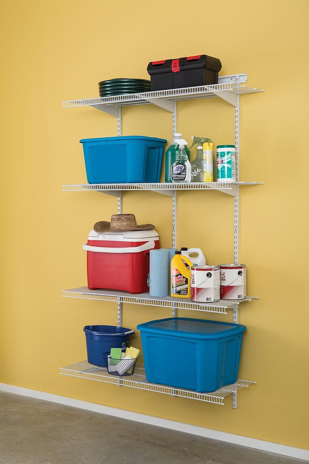 imageClosetMaid 2845 ShelfTrack 4ft Pantry Organizer Kit WhiteWhite