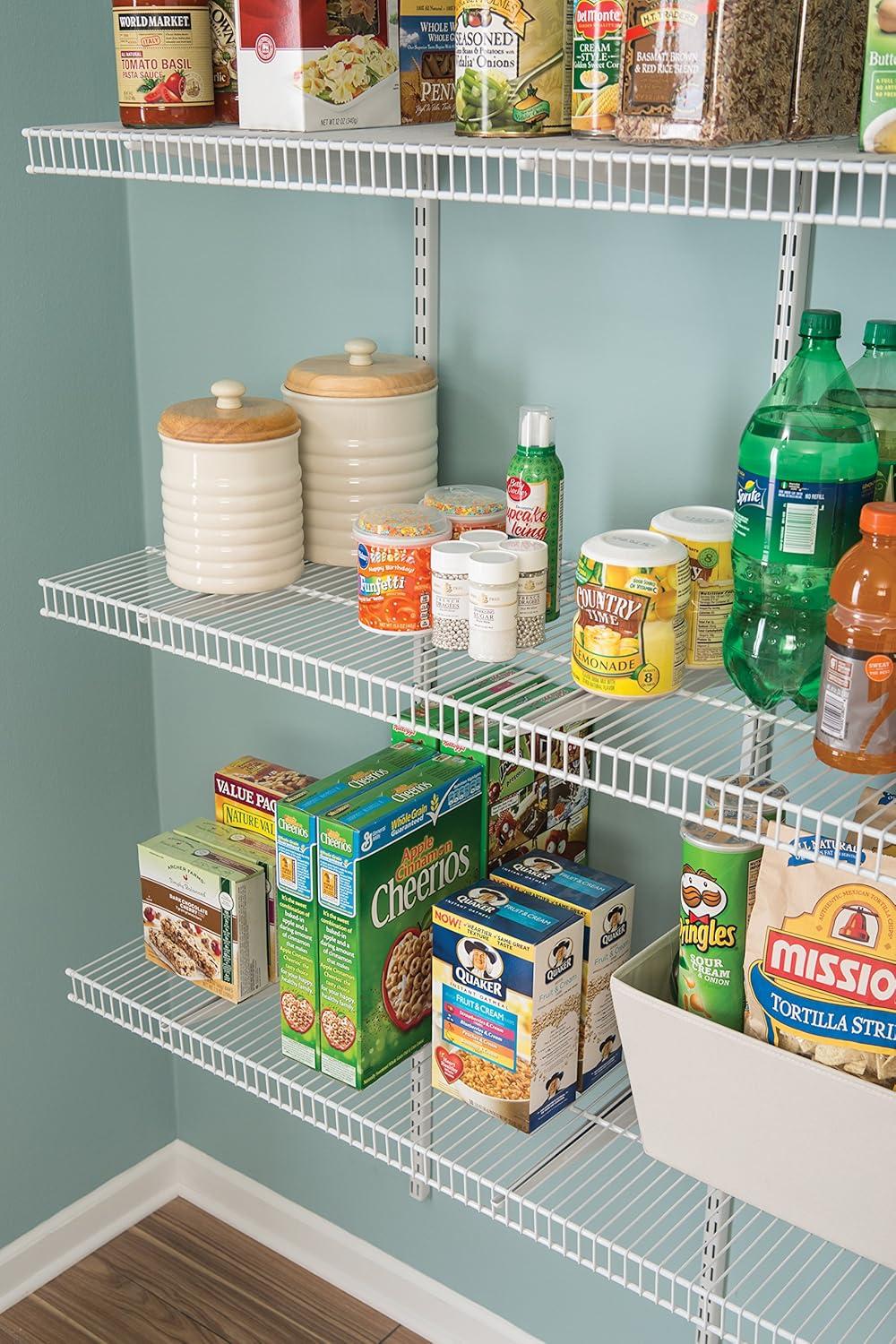 imageClosetMaid 2845 ShelfTrack 4ft Pantry Organizer Kit WhiteWhite