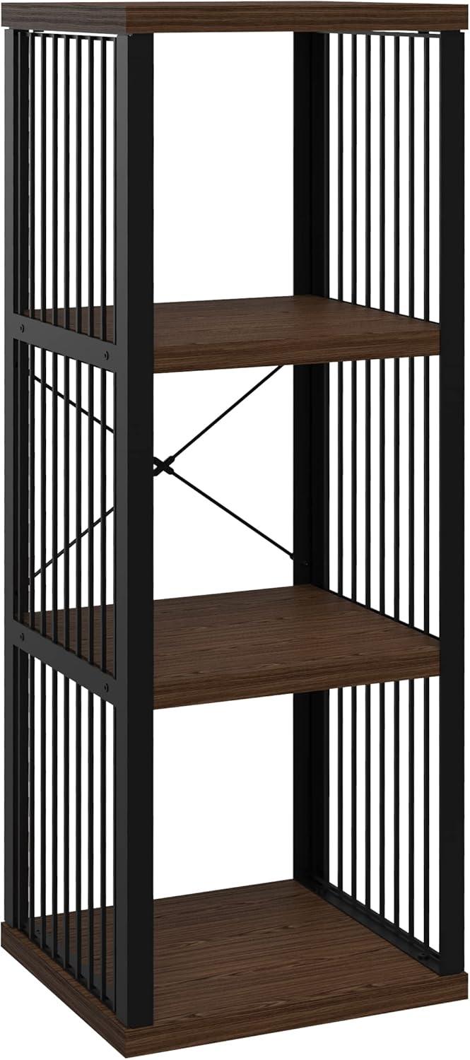 imageClosetMaid 4Cube Storage Organizer Bookshelf Storage Shelf Metal Frame Wood Shelves Easy Assembly BlackWheatBlackApple Walnut