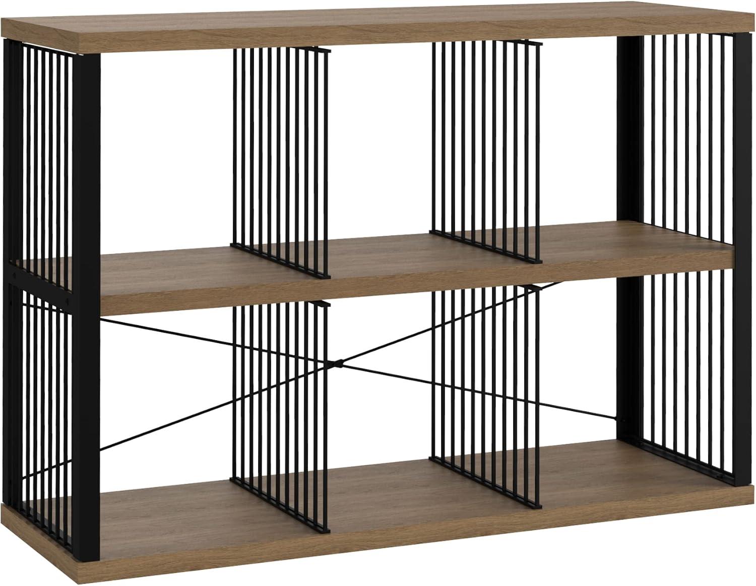 imageClosetMaid 4Cube Storage Organizer Bookshelf Storage Shelf Metal Frame Wood Shelves Easy Assembly BlackWheatBlackWheat