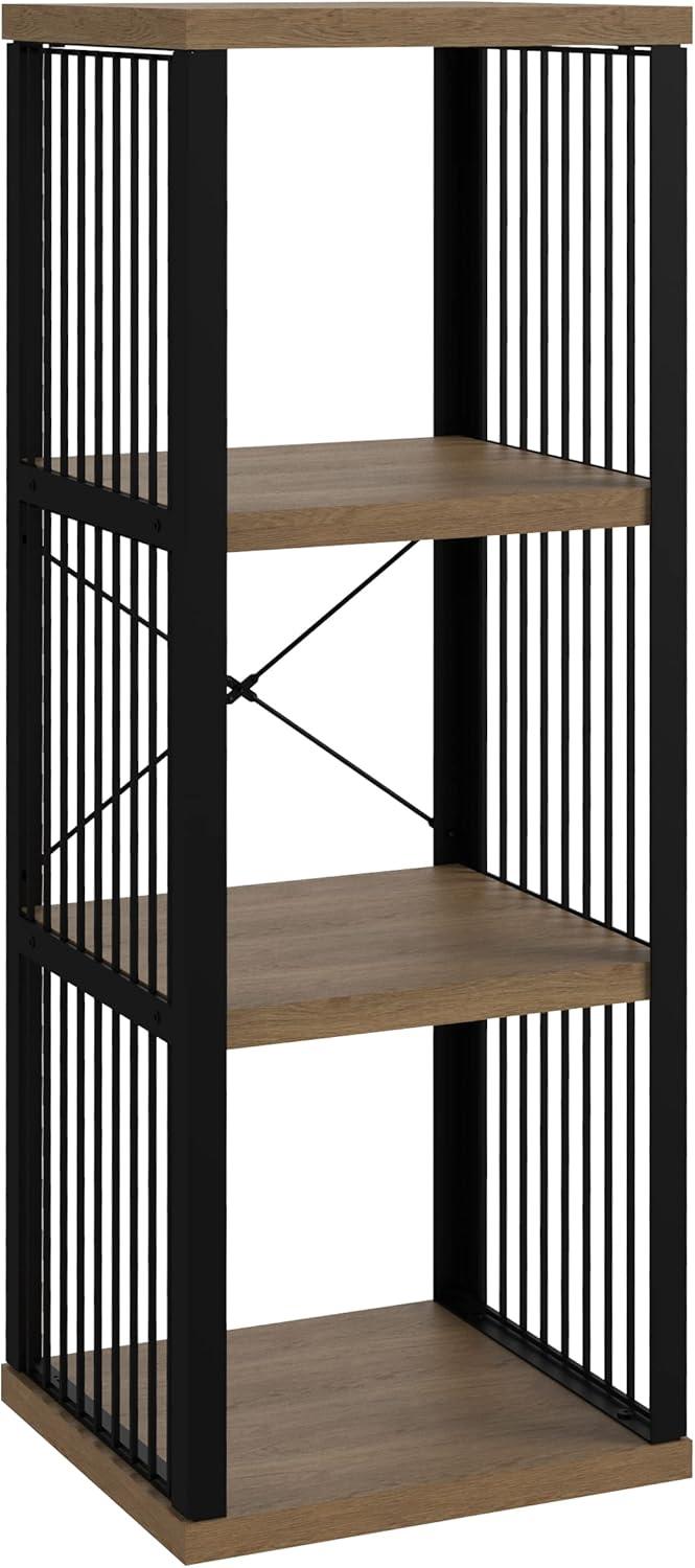 imageClosetMaid 4Cube Storage Organizer Bookshelf Storage Shelf Metal Frame Wood Shelves Easy Assembly BlackWheatBlackWheat