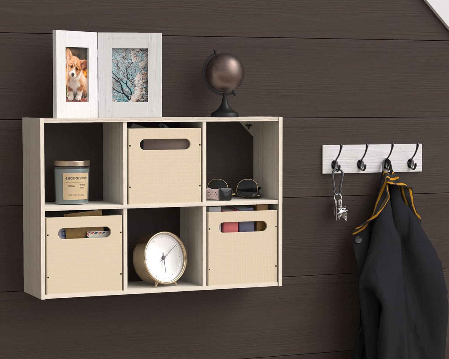 imageClosetMaid 5430 Mini 6Cube Desktop or Wall Mount Organizer Bleached WalnutBleached Walnut