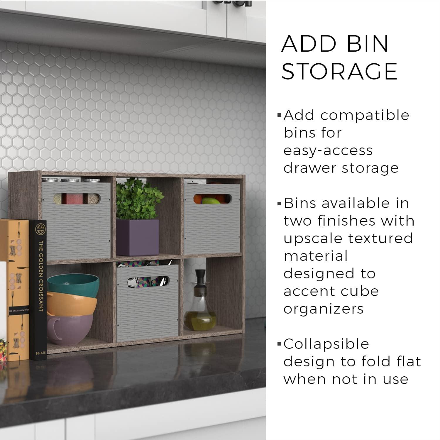 imageClosetMaid 5430 Mini 6Cube Desktop or Wall Mount Organizer Bleached WalnutWeathered Teak