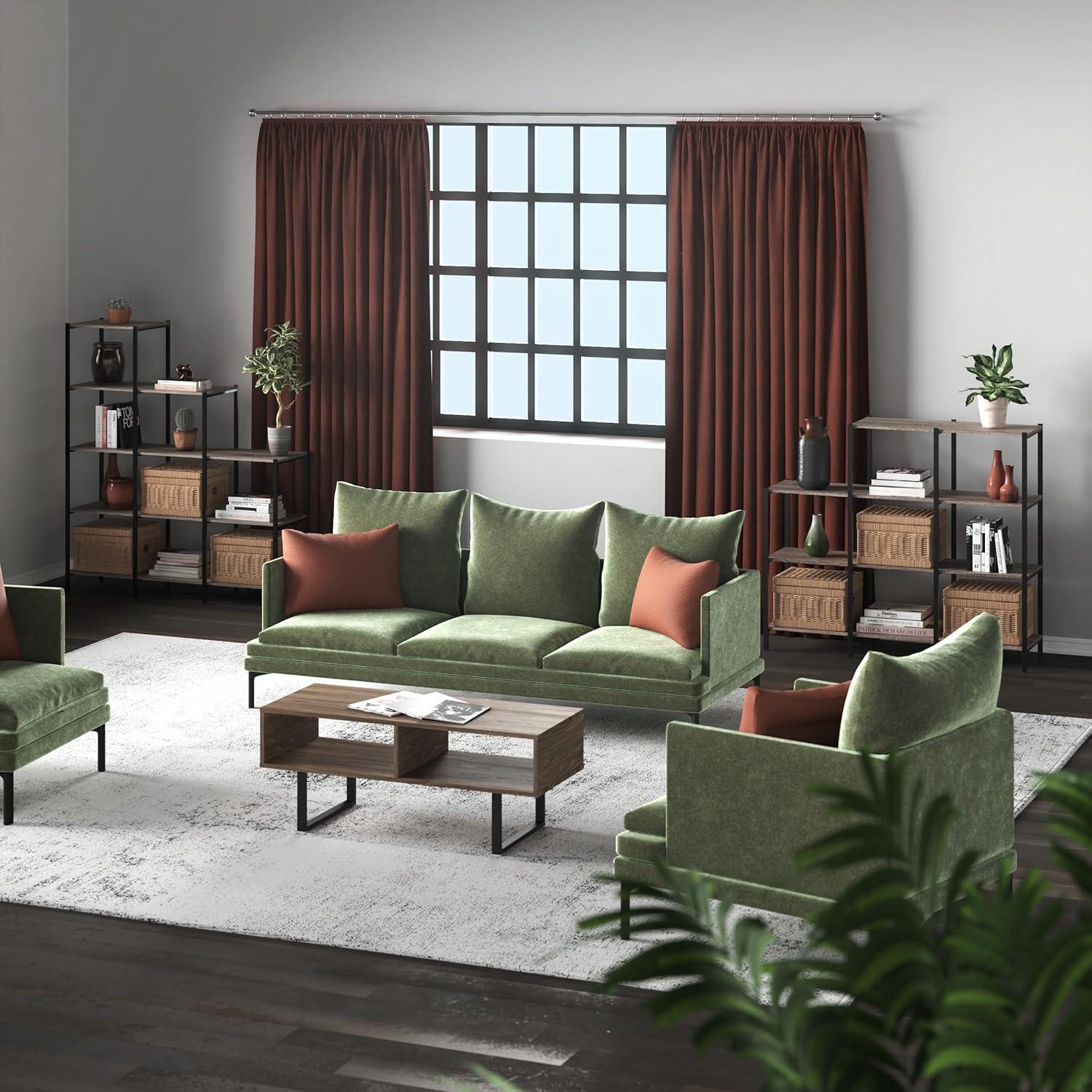 imageClosetMaid Ladder Step Bookcase 5 Tier 7 Shelves Display Shelf for Living Room or Office Industrial Black Metal and Wood Weathered Gray4Tier