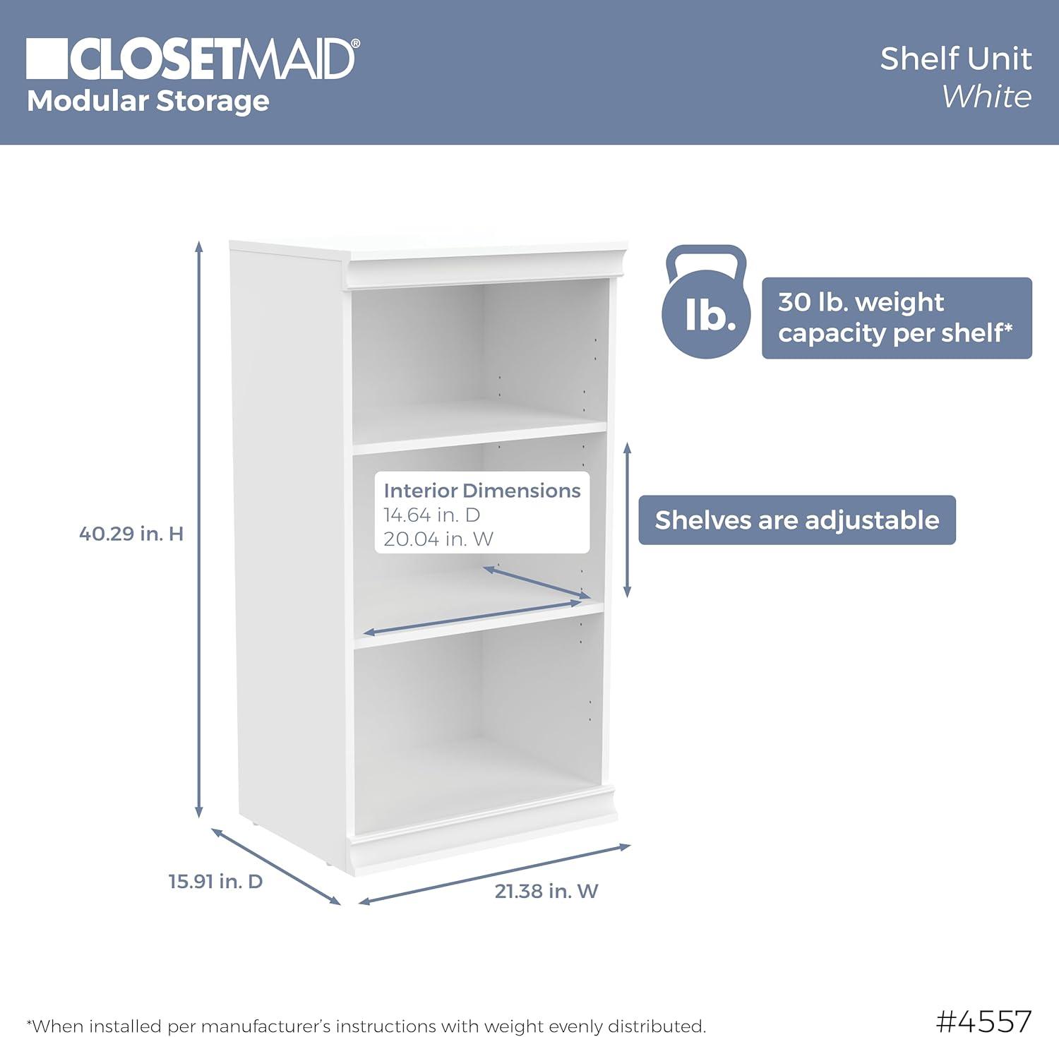 imageClosetMaid Modular Storage 2138inch W 3Shelf Storage Cabinet with Doors Smoky TaupeWhite