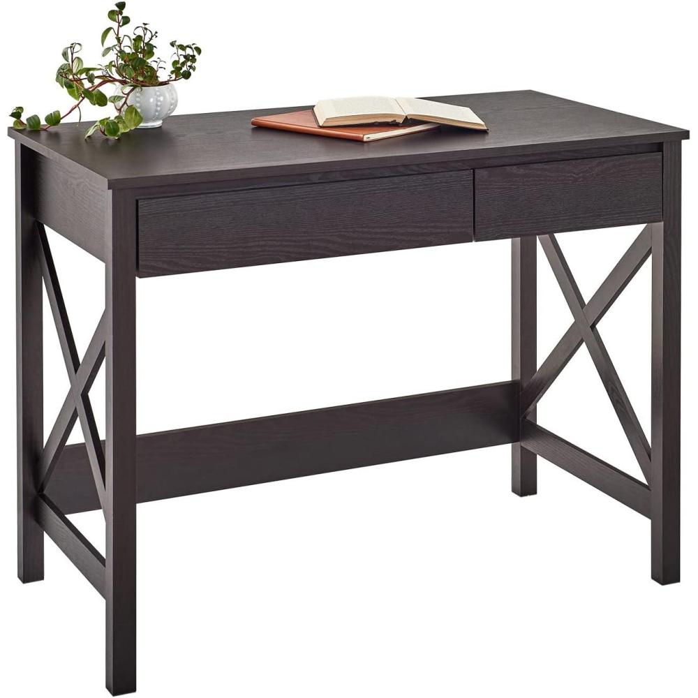imageClosetMaid 3955 XFrame Design Writing Desk or Console Table with Drawers Black Walnut WoodBlack Walnut Wood