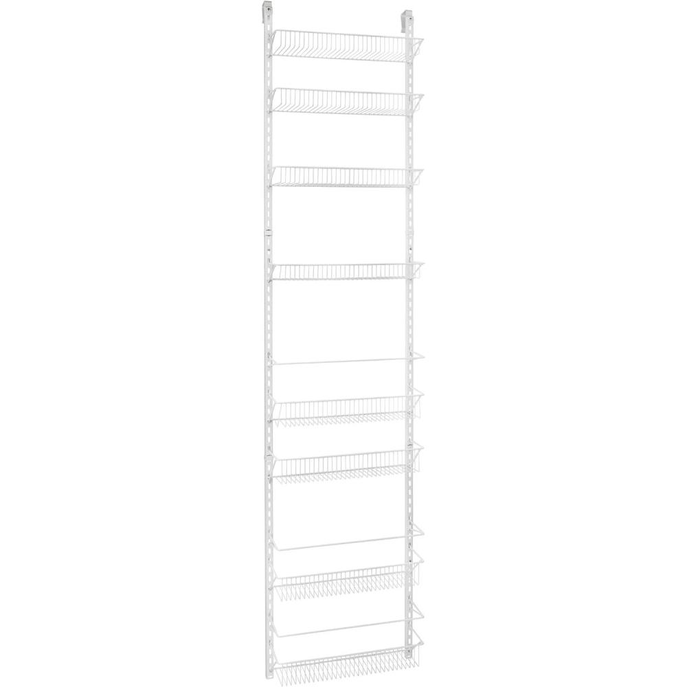 imageClosetMaid Adjustable Organizer Rack with Baskets Wall or Over Door Mount for Kitchen Pantry Utility Room Closet 18 in W White Finish Inch18Inch