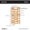 ClosetMaid 28 Bottle Standing Floor Wine Storage Rack Tower with Top Shelf, Bamboo Wood