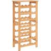 ClosetMaid 28 Bottle Standing Floor Wine Storage Rack Tower with Top Shelf, Bamboo Wood