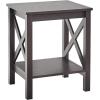 ClosetMaid 3905 X-Frame Design Side or End Table with Shelf, Black Walnut Wood(Black Walnut)