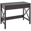 ClosetMaid 3955 X-Frame Design Writing Desk or Console Table with Drawers, Black Walnut Wood(Black Walnut Wood)