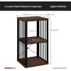 ClosetMaid 4-Cube Storage Organizer Bookshelf, Storage Shelf, Metal Frame, Wood Shelves, Easy Assembly, Black/Wheat(Black/Apple Walnut)