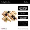 ClosetMaid 8 Bottle Folding Wine Storage Rack Stand for Countertop or Table, Bamboo Wood