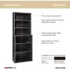 ClosetMaid Bookshelf with 6 Shelf Tiers, Adjustable Shelves, Tall Bookcase Hutch, Sturdy Wood with Closed Back Panel, Black Walnut Finish