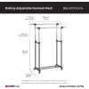 ClosetMaid Double Rail Portable Rolling Garment Rack with Shoe Shelf, Adjustable Rod Width and Height, Black/Chrome