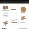 ClosetMaid Hall Tree with Shoe Bench 4 Hooks and Storage Shelf, Coat Rack, Wheat/White Metal(Wheat With White Metal)