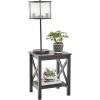 ClosetMaid 3905 X-Frame Design Side or End Table with Shelf, Black Walnut Wood(Black Walnut)