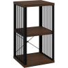 ClosetMaid 4-Cube Storage Organizer Bookshelf, Storage Shelf, Metal Frame, Wood Shelves, Easy Assembly, Black/Wheat(Black/Apple Walnut)