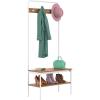 ClosetMaid Hall Tree with Shoe Bench 4 Hooks and Storage Shelf, Coat Rack, Wheat/White Metal(Wheat With White Metal)