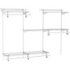 ClosetMaid ShelfTrack Wire Closet Organizer System, Adjustable from 5 to 8 Ft., With Shelves, Clothes Rods, Hardware, Durable Steel, Satin Chrome(White)
