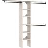ClosetMaid SuiteSymphony 16-Inch Closet System Tower with (3) Hanging Rods, and (3) Top Shelves, White Timber