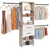 ClosetMaid SuiteSymphony 25-Inch Closet System Tower with (3) Hang Rods, (2) Drawers, and (2) Angled Shoe Shelves, White Timber
