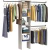 ClosetMaid SuiteSymphony Wood Closet Organizer Kit with Tower, (3) Hang Rods, (5) Shelves (2-Adjustable), Fits Spaces 4-9 ft. Wide, White Timber