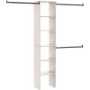 ClosetMaid SuiteSymphony Wood Closet Organizer Kit with Tower, (3) Hang Rods, (5) Shelves (2-Adjustable), Fits Spaces 4-9 ft. Wide, White Timber