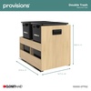 ClosetMaid Provisions Pullout Trash Can, Soft Close, Double Bin, 21.85″ D x 14.69″ W, White(Natural Oak)