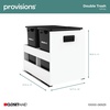 ClosetMaid Provisions Pullout Trash Can, Soft Close, Double Bin, 21.85″ D x 14.69″ W, White(White)