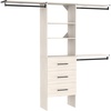 ClosetMaid SuiteSymphony 25-Inch Closet System Tower with (3) Hanging Rods, (3) Drawers, and (3) Top Shelves, White Timber