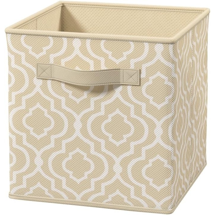 image:imageClosetMaid 1843 Cubeicals Fabric Drawer Green HexagonIron Gate Natural