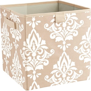 ClosetMaid 16084 Premium 2-H &Le Storage Bin, Red(French Vanilla Print)